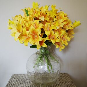Leaf 12 x 60cm Artificial Lily Stem Yellow - Artificial Flowers Leaf 12 x 60cm Artificial Lily Stem Yellow - Artificial Flowers