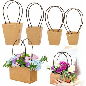 DEWDAT 5 Pieces Flower Gift Bags with Handle, Flower Arrangement Bouquets Gift Bag, Oasis Flower Bouquet Waterproof Carrying Box for Floristry DEWDAT 5 Pieces Flower Gift Bags with Handle, Flower Arrangement Bouquets Gift Bag, Oasis Flower Bouquet Waterproof Carrying Box for Floristry