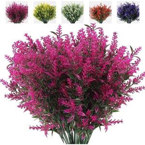 TEHTUY artificial flower bouquets, fake outdoor plants, UV-resistant artificial lavender flowers, plastic shrubs, indoor and outdoor decorations (purple) TEHTUY artificial flower bouquets, fake outdoor plants, UV-resistant artificial lavender flowers, plastic shrubs, indoor and outdoor decorations (purple)