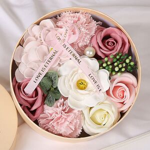 ODIPIE Soap Flower Small Round Box, Home Fragrance Ornament, Valentine's Day Mother's Day Wedding Home Decoration, Birthday Gift (Pink Peony) ODIPIE Soap Flower Small Round Box, Home Fragrance Ornament, Valentine's Day Mother's Day Wedding Home Decoration, Birthday Gift (Pink Peony)