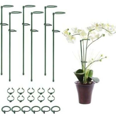 MCBOSON 6 PCS Plant Cage Stake Rings with Fixing Loop for Plants Flowers Orchids Peonies Roses, Plant Support Stake Garden Stake Plant Stick Flower Stake Uniq MCBOSON 6 PCS Plant Cage Stake Rings with Fixing Loop for Plants Flowers Orchids Peonies Roses, Plant Support Stake Garden Stake Plant Stick Flower Stake Uniq