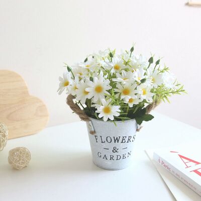WOIYIC Artificial Flowers For Indoor Use, 1 Pc. Artificial Flowers With Metal Pot, Artificial Plant Decoration For Wedding, Outdoor Use, Office, Table, Garden, New Home Gift. Daisy (white). WOIYIC Artificial Flowers For Indoor Use, 1 Pc. Artificial Flowers With Metal Pot, Artificial Plant Decoration For Wedding, Outdoor Use, Office, Table, Garden, New Home Gift. Daisy (white).