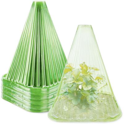 SNQ Set of 20 reusable green plastic plant protectors – Garden covers with 40 stands for flowers and greens. SNQ Set of 20 reusable green plastic plant protectors – Garden covers with 40 stands for flowers and greens.
