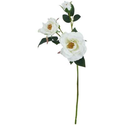 The Natural Garden Collection Tea Rose (Single Stem Flower) - Plastic - Height 60 cm - White The Natural Garden Collection Tea Rose (Single Stem Flower) - Plastic - Height 60 cm - White