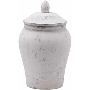 Hill Interiors - Bloomville Stone Ginger Jar - Ceramic - L24 x W24 x H29 cm - Stone