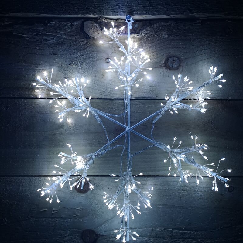 Premier Decorations - 300 led 40cm Premier Microbrights Snowflake Christmas Silhouette in White