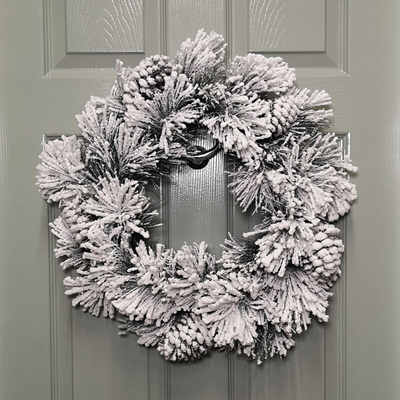 Premier Decorations - 50cm Premier Christmas Snow Flocked Door Wreath