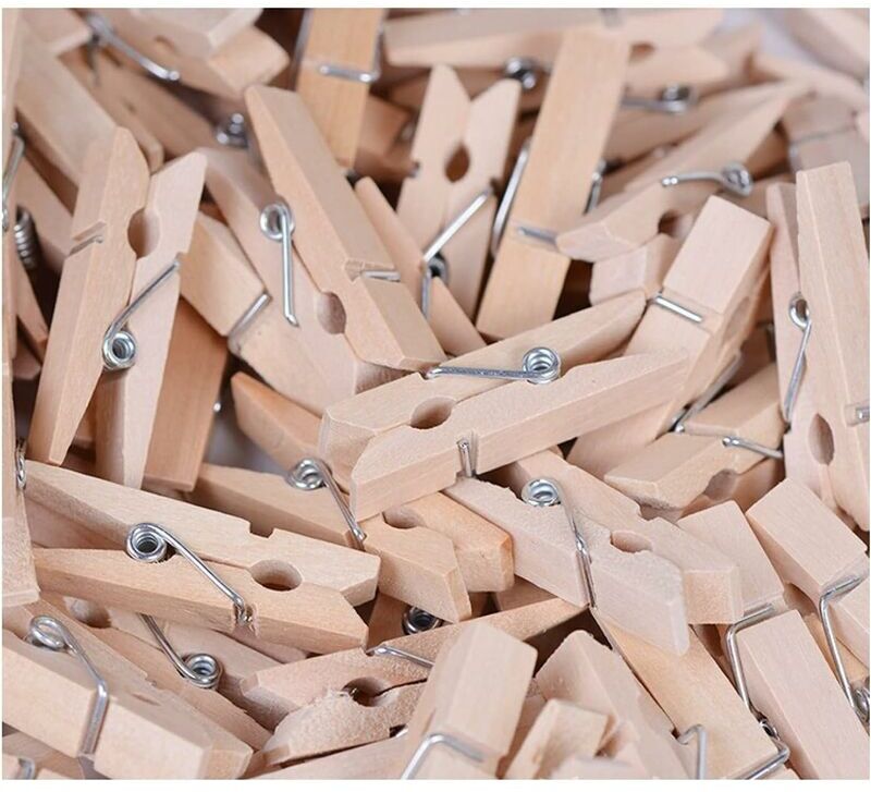 Christmas Decorations Wood Pegs - 100 Pieces Mini Wood Pegs Clothespins for Photo Paper Craft Photos Papers Clothespins Home Decoration-DENUOTOP