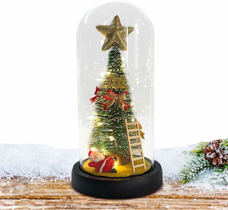 Denuotop - Other Decoration for Christmas,Santa Claus Snow Globe, Christmas Snow Globe with led Light – Battery Operated Lighted Table Lantern for