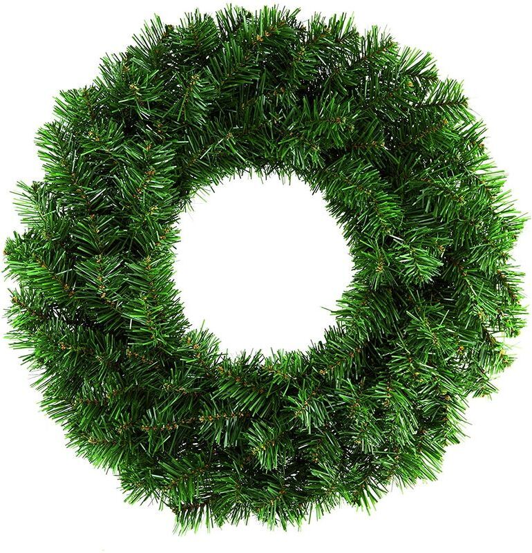 Premier - Plain Green Christmas Door Wreath Decoration - Ready to Decorate - 50cm - Green