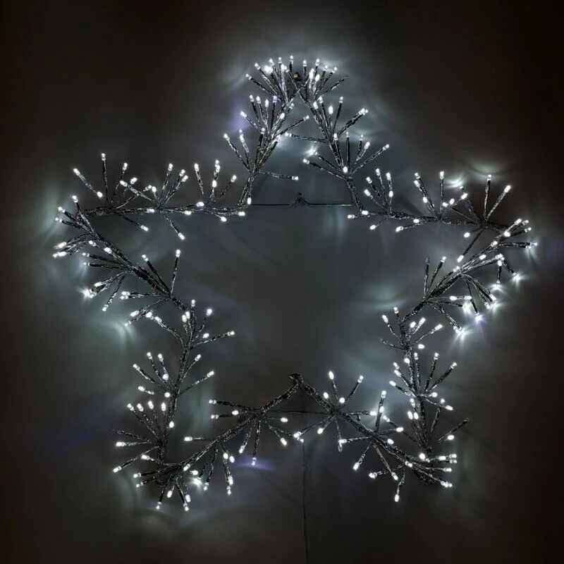 PREMIER DECORATIONS Premier 60cm Silver Star Cluster Wall Window Decoration with 240 White LED