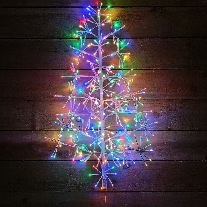 Premier Decorations - Premier Christmas 60cm Twinkling Starburst Tree - Multicoloured & Amber