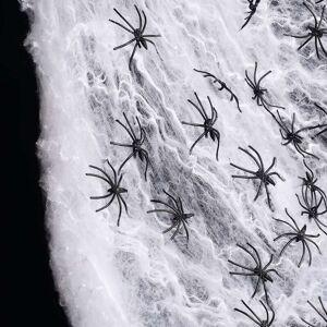 Langray - 100 Grams Giant Spider Web With 10 Plastic Spiders, Ideal Indoor Outdoor Halloween Decoration