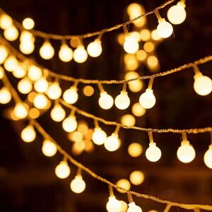 Alwaysh - 10m 80 led Ball String Lights Warm White led Battery Operated Outdoor and Indoor Decoration, Wedding, Home, Garden, Festival, Christmas Tree
