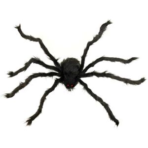 CACKLE & CO Cackle&co - 110cm Giant Light Up Spider Decoration Flashing Red Eyes Poseable Furry Black Legs