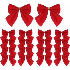 Tinor - 120pcs Mini Red Ribbon Bows for Christmas Tree, Christmas Wreaths, Gift Decoration, 5.5cm