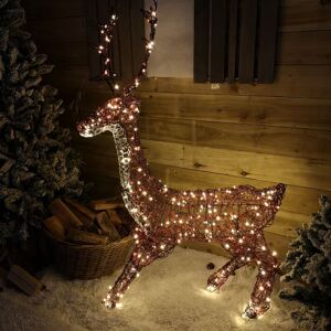 PREMIER DECORATIONS 1.4m Premier 300 LED Soft Acrylic Twinkling Christmas Reindeer Stag Decoration in Warm White