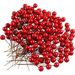 TINOR 150pcs Christmas Holly Berries Artificial Berries for Christmas Wreath Decorations Garland Making Supplies Christmas Party Decoration