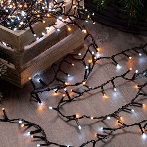 Festive Productions - 15.5m White & Warm White led Christmas Fairy String Lights Indoor Outdoor Tree Decoration - White and Warm White