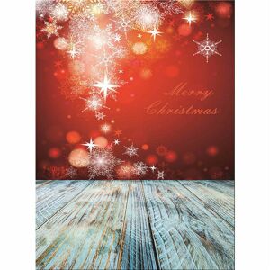 Mohoo - 1.5x2.1m Vinyl Photography Backdrop Christmas Theme Red Snowflake