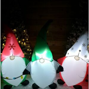 Samuel Alexander - 1.8m Indoor Outdoor led Inflatable Trio of Gonks Gnomes Christmas Decoration