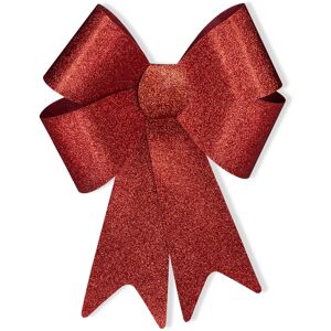 Relaxdays - Set of 1 xl Giant Gift Bow with Ribbons, For Large Gifts, Glitter, Christmas Decoration, Red