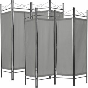 Tectake - 2 room divider screen 180x160x2.5cm - room divider screen, partition wall, divider - grey - grey