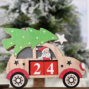 Langray - 24 Days Christmas Countdown Calendar Wooden Desk CalendarDate Christmas Decorations Countdown Calendar Christmas Tabletop Ornaments,B