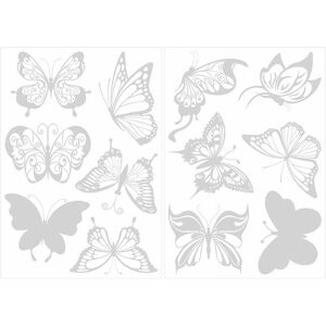 TINOR 24 Pcs Butterfly Window Stickers Anti-Collision Warning Window Clings Transparent Bird Alert Window Decal Refrigerator Sticker Door Decals for