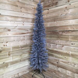 SAMUEL ALEXANDER 244cm / 8ft Wrapped Pencil Pine Grey Christmas Tree with 460 Tips