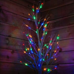 Samuel Alexander - 2.4m Christmas Outdoor Birch Tree with 136 Multicoloured LEDs