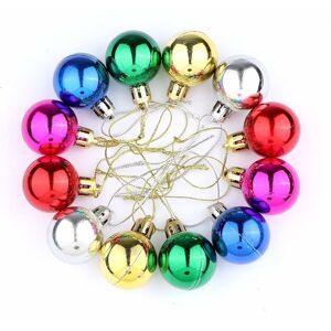 YOYO 24pcs 6 Colors Mini Christmas Tree Balls Matte Glitter Decorations Christmas Hanging Decorations 30mm