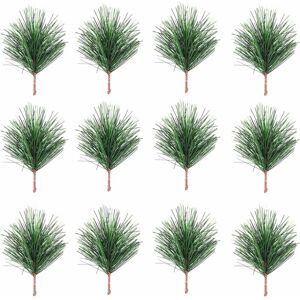 HÉLOISE 24Pcs Christmas Pine Needles Artificial Pine Branches Pine Twigs Stems Picks Green Plants Pine Needles for diy Garland Wreath Christmas Embellishment