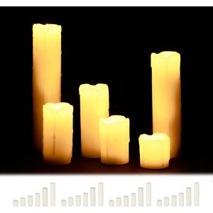 Led Wax Candles Set, 24 Electric Flameless Candles, Flickering, Battery-Powered, 5 cm Diameter, Cream - Relaxdays