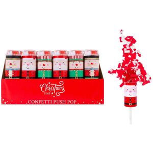 YOL 24x Confetti Push Pop Cannon Popper White Red Christmas New Year's Multipack