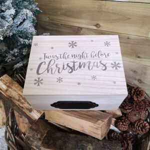 Festive - 28cm Wooden Christmas Eve Gift Box with Personalisable Name Plate