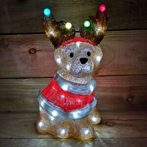 Samuel Alexander - 33cm Festive Acrylic Lit Dog Outdoor Christmas Decoration with 40 led