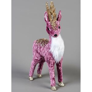 SHATCHI 35cm Burgundy Reindeer - Christmas Figurine