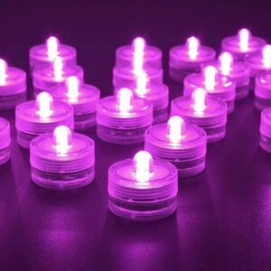 HOOPZI 36pack Pink Waterproof Round Submarine Mini led Tea Lights Submersible Lights for Home Wedding Party Vase Festival Valentine's Day Decoration