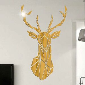 GROOFOO 3D Art of Deer Murals Wall Sticker Mural Wall Stickers Stickers Self Adhesive diy Arts Decor Wall Decoration Mural Murals Wall deer head Animals