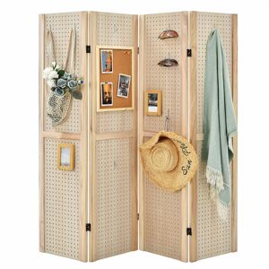 COSTWAY 4 Panel Room Divider Wooden Screen Wall Folding Room Partition Separator Privacy