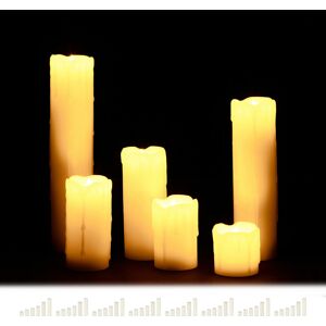 Led Wax Candles Set, 48 Electric Flameless Candles, Flickering, Battery-Powered, 5 cm Diameter, Cream - Relaxdays