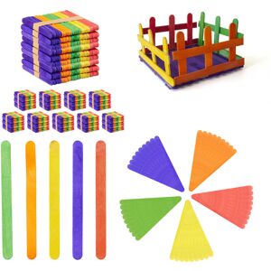 Relaxdays - Colourful Wooden Sticks, Set of 5000, For Crafting, Kids, diy Gifts, Projects, HxD 11.5 x 1 cm, Multicoloured