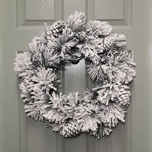 PREMIER DECORATIONS 50cm Premier Christmas Snow Flocked Door Wreath