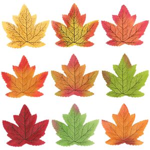 LANGRAY 50Pcs Artificial Maple Leaves Autumn Colors - Mixed Fall Colored Leaf Great Autumn Table Scatters for Weddings, Events, Art Scrapbooking and