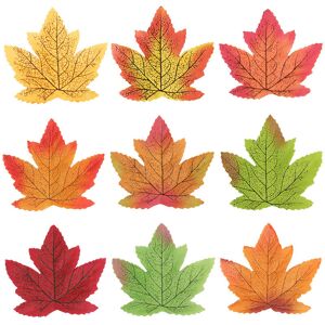 LANGRAY 50Pcs Artificial Maple Leaves Autumn Colors - Mixed Fall Colored Leaf Great Autumn Table Scatters for Weddings, Events, Art Scrapbooking and