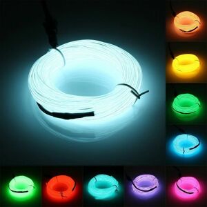 Hoopzi - 5M el Wire el Neon Cable Battery Operated Electroluminescent Lighting for Halloween Party (White)