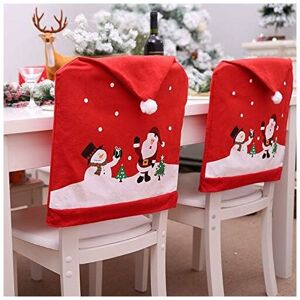 Langray - 6 pieces Christmas chair covers, Santa hat, chair covers, Santa hat, chair cover, chair cover, red hat, chair back, Christmas, dinner,