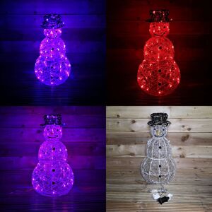 Samuel Alexander - 60cm Indoor Outdoor Acrylic Snowman Christmas Decoration with Colour Changing led