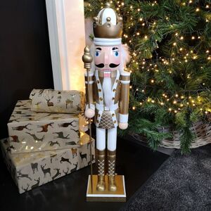 Samuel Alexander - 60cm Wooden Christmas Nutcracker Soldier Decoration with Gold Body and Shoes